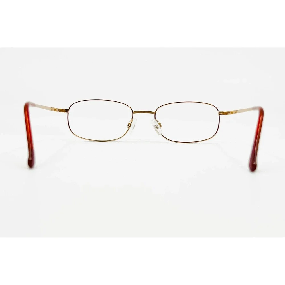 Modern Icon Eyeglass Frames Unisex Gold Oval Metal Full Rim 51-19-135